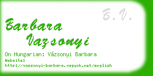 barbara vazsonyi business card