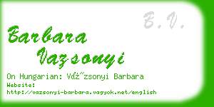 barbara vazsonyi business card